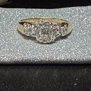 Elegant Gold and White Gold  14k ring 1/2 ctw in diamonds and size 7